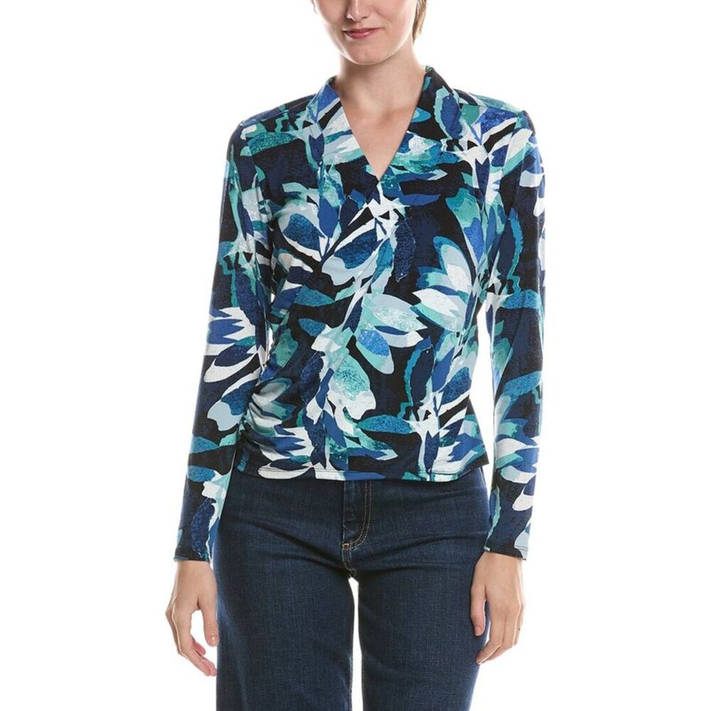 Nic+Zoe Womens  Giverny Knit Wrap Top, Green